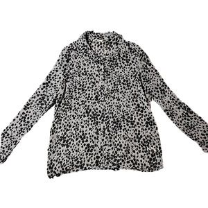 Forever 21 Sheer Leopard Print Button Down Blouse